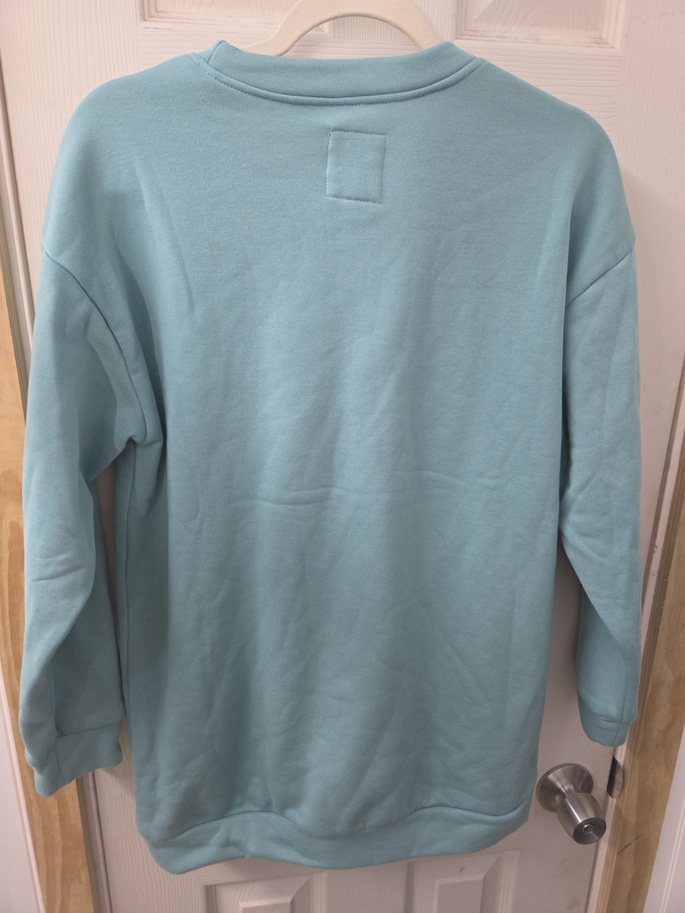 Week End Aqua Pullover Sweatshirt with Purple Print #0005 - Picture 6 of 7